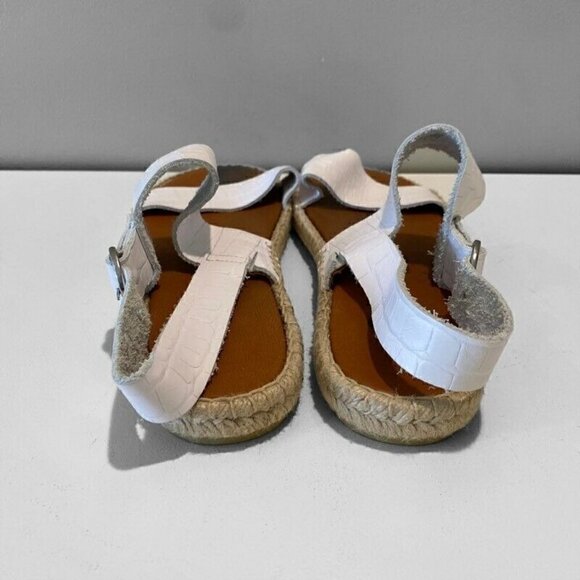 Dalsom Espadrilles Sandals Shoes White Crocodile Leather 9 - Picture 2 of 9